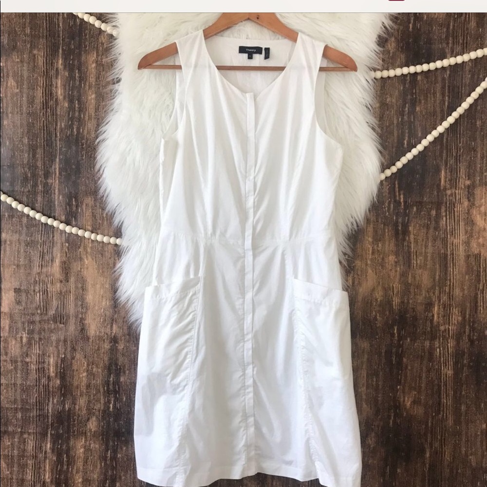 theory | White Bonza Spring Poplin Dress Size 6